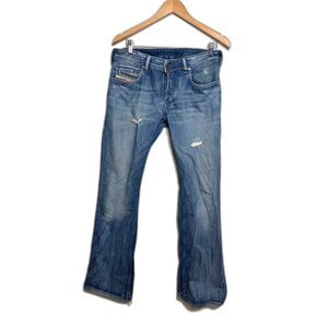 Diesel Men's Bootcut Jeans Size 32 Distressed Medium Wash Kendrick Western y2k